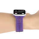 Hollow Out Silicone Watch Band For Apple Watch Series 7 45mm / 6&SE&5&4 44mm / 3&2&1 42mm(Purple)