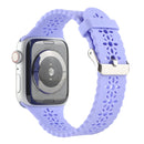 Hollow Out Silicone Watch Band For Apple Watch Series 7 45mm / 6&SE&5&4 44mm / 3&2&1 42mm(Light Purple)