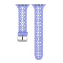 Hollow Out Silicone Watch Band For Apple Watch Series 7 45mm / 6&SE&5&4 44mm / 3&2&1 42mm(Light Purple)