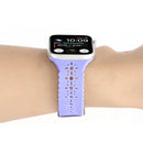 Hollow Out Silicone Watch Band For Apple Watch Series 7 45mm / 6&SE&5&4 44mm / 3&2&1 42mm(Light Purple)