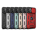For iPhone 13 Pro Max Sliding Camera Cover Design Precise Hole TPU+PC Protective Case (Black)