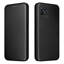 For OPPO Realme 8i Carbon Fiber Texture Horizontal Flip TPU + PC + PU Leather Case with Card Slot(Black)