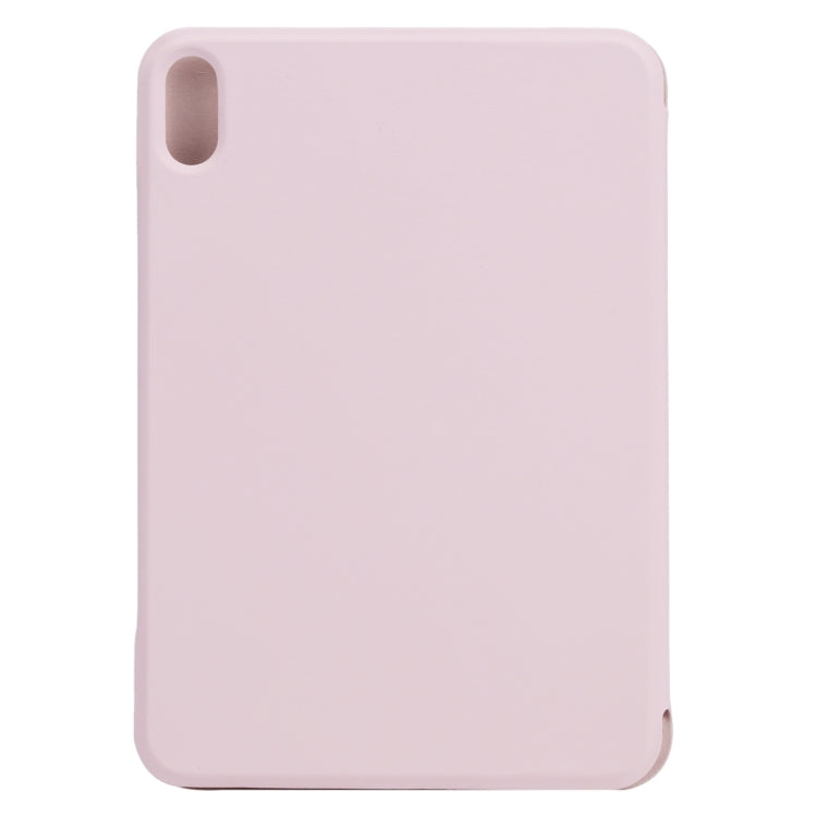 Horizontal Flip Ultra-thin Fixed Buckle Magnetic PU Tablet Case With Three-folding Holder & Sleep / Wake-up Function For iPad mini 6(Pink)