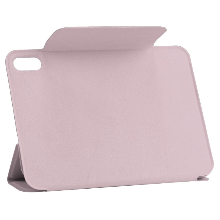 Horizontal Flip Ultra-thin Fixed Buckle Magnetic PU Tablet Case With Three-folding Holder & Sleep / Wake-up Function For iPad mini 6(Pink)