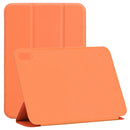 Horizontal Flip Ultra-thin Double-sided Clip Non-buckle Magnetic PU Tablet Case With Three-folding Holder & Sleep / Wake-up Function For iPad mini 6(Orange)