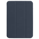 Horizontal Flip Ultra-thin Double-sided Clip Non-buckle Magnetic PU Tablet Case With Three-folding Holder & Sleep / Wake-up Function For iPad mini 6(Dark Blue)