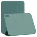 Horizontal Flip Ultra-thin Double-sided Clip Non-buckle Magnetic PU Tablet Case With Three-folding Holder & Sleep / Wake-up Function For iPad mini 6(Pine Needle Green)