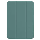 Horizontal Flip Ultra-thin Double-sided Clip Non-buckle Magnetic PU Tablet Case With Three-folding Holder & Sleep / Wake-up Function For iPad mini 6(Pine Needle Green)