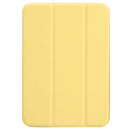 Horizontal Flip Ultra-thin Double-sided Clip Non-buckle Magnetic PU Tablet Case With Three-folding Holder & Sleep / Wake-up Function For iPad mini 6(Yellow)