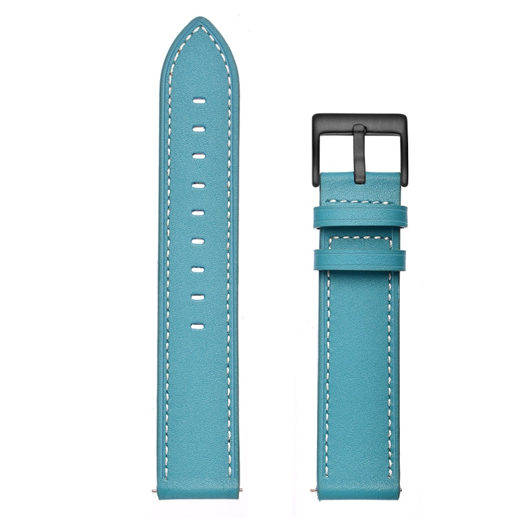 For Samsung Galaxy Watch 3 41mm Leather Watch Band(Blue)