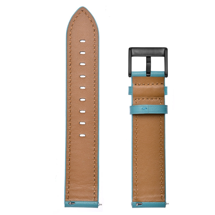 For Samsung Galaxy Watch 3 41mm Leather Watch Band(Blue)
