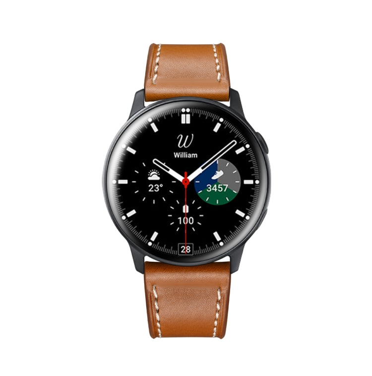 For Samsung Galaxy Watch 46mm Leather Watch Band(Brown)