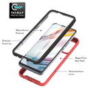 For Motorola Moto G60 Starry Sky Solid Color Series Shockproof PC + TPU Protective Case with PET Film(Red)