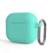 Silicone Thickening Wireless Earphone Protective Case with Hook For AirPods 3(Mint Green)