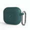 Silicone Thickening Wireless Earphone Protective Case with Hook For AirPods 3(Dark Green)