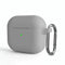 Silicone Thickening Wireless Earphone Protective Case with Hook For AirPods 3(Light Grey)