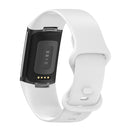 For Fitbit Charge 5 Silicone Watch Band, Size:S(White)