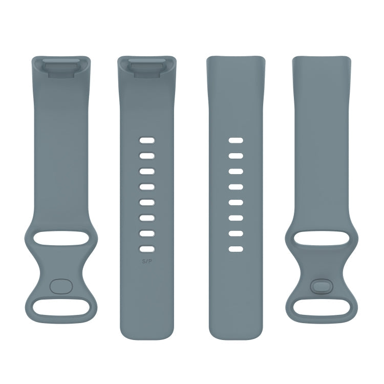 For Fitbit Charge 5 Silicone Watch Band, Size:S(Steel Blue)