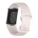 For Fitbit Charge 5 Silicone Watch Band, Size:S(Moon White)