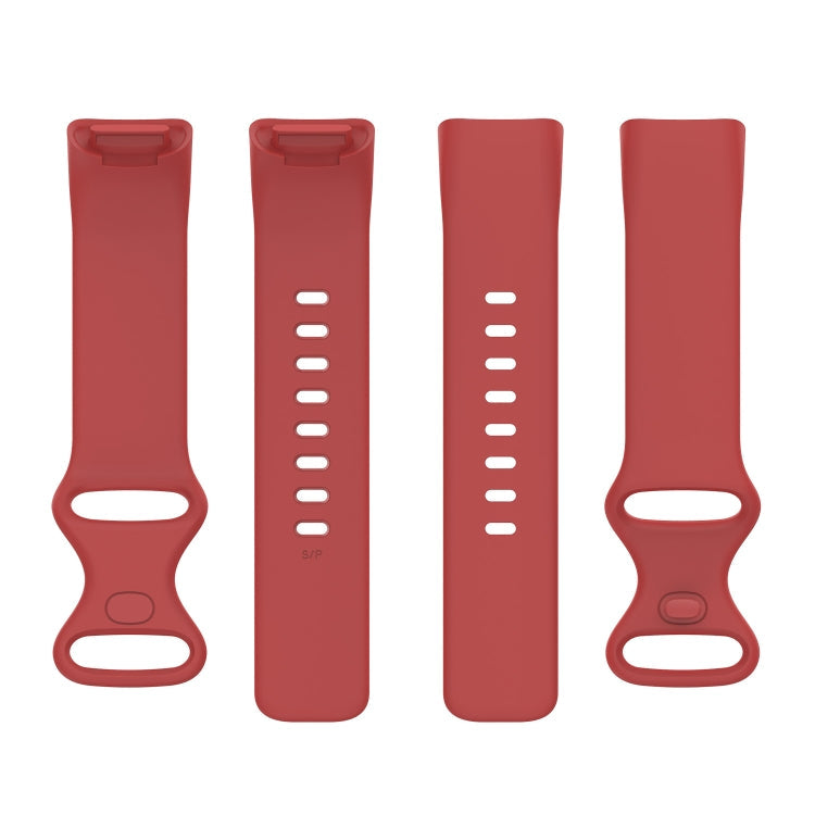 For Fitbit Charge 5 Silicone Watch Band, Size:S(Official Red)