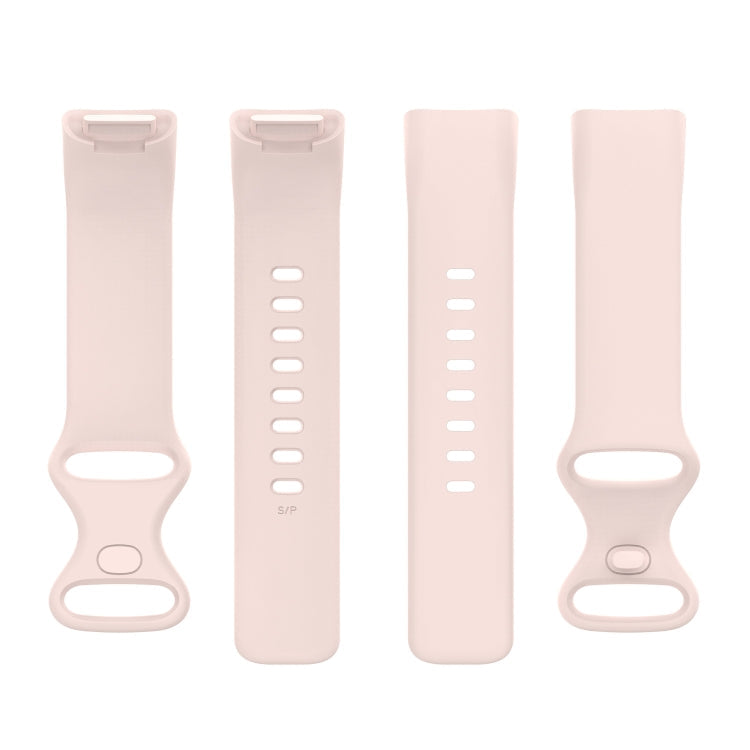 For Fitbit Charge 5 Silicone Watch Band, Size:S(Sand Pink)