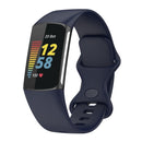 For Fitbit Charge 5 Silicone Watch Band, Size:S(Dark Blue)