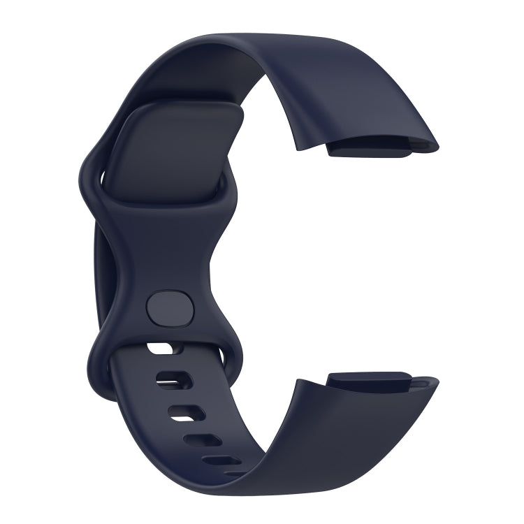 For Fitbit Charge 5 Silicone Watch Band, Size:S(Dark Blue)