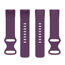 For Fitbit Charge 5 Silicone Watch Band, Size:S(Dark Purple)