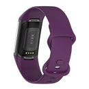 For Fitbit Charge 5 Silicone Watch Band, Size:S(Dark Purple)