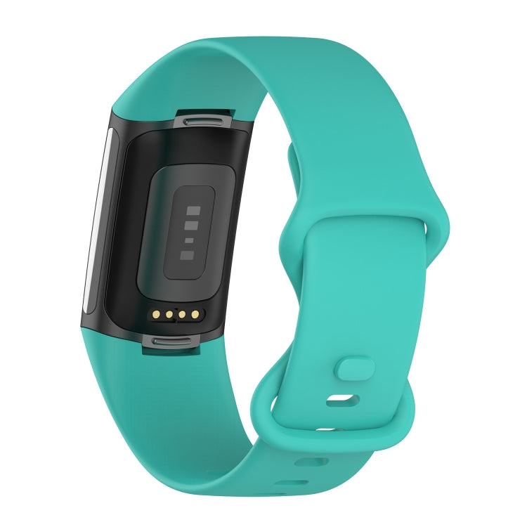 For Fitbit Charge 5 Silicone Watch Band, Size:S(Mint Green)