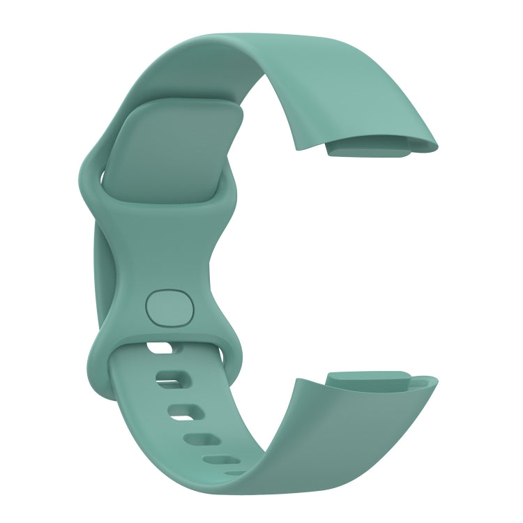 For Fitbit Charge 5 Silicone Watch Band, Size:S(Pine Needle Green)