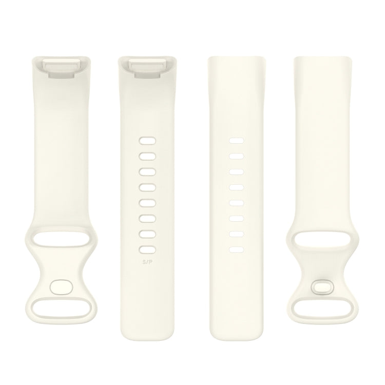 For Fitbit Charge 5 Silicone Watch Band, Size:S(Apricot)
