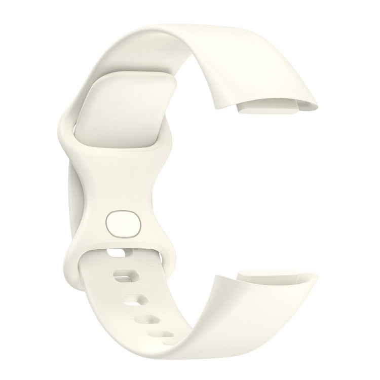For Fitbit Charge 5 Silicone Watch Band, Size:S(Apricot)