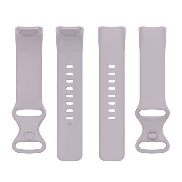 For Fitbit Charge 5 Silicone Watch Band, Size:S(Lavender Purple)