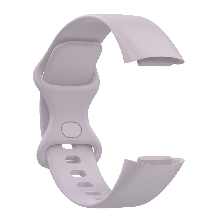 For Fitbit Charge 5 Silicone Watch Band, Size:S(Lavender Purple)