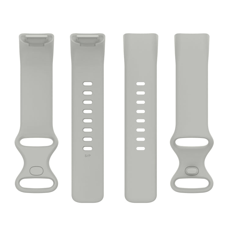 For Fitbit Charge 5 Silicone Watch Band, Size:S(Rock Grey)