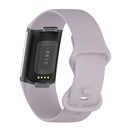 For Fitbit Charge 5 Silicone Watch Band, Size:L(Lavender Purple)