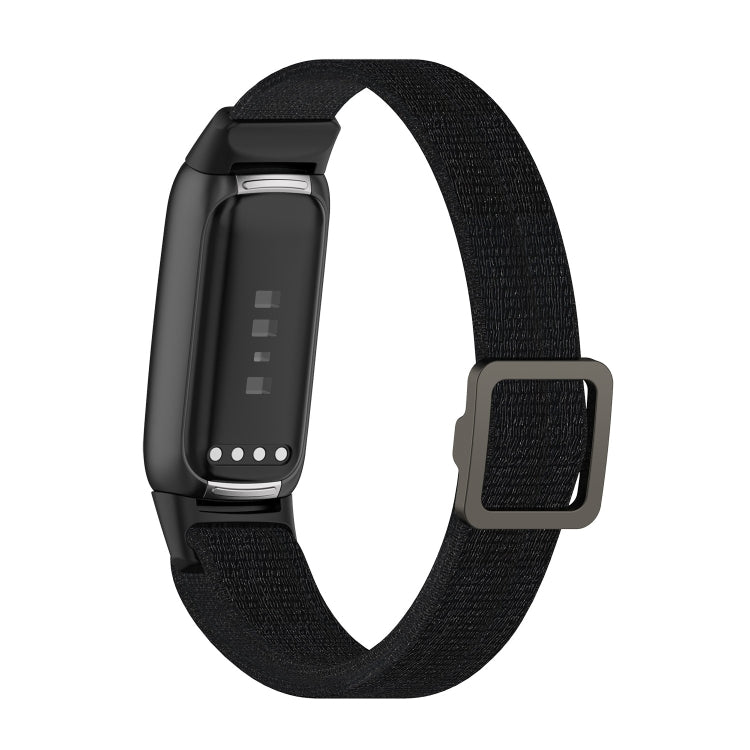 For Fitbit Luxe Adjustable Elastic Nylon Watch Band(Black)