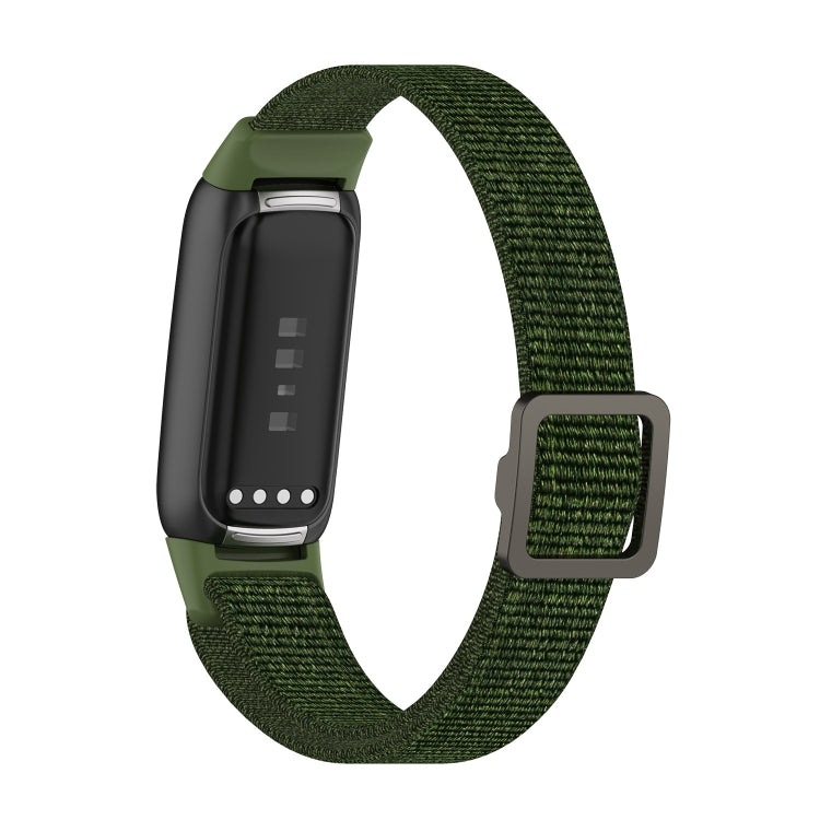 For Fitbit Luxe Adjustable Elastic Nylon Watch Band(Army Green)