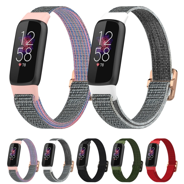 For Fitbit Luxe Adjustable Elastic Nylon Watch Band(Black)
