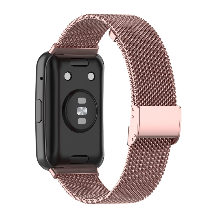 For Huawei Watch Fit Mesh Metal Watch Band(Rose Pink)