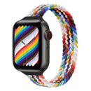 Small Waist Single Loop Nylon Braid Watch Band For Apple Watch Series 7 45mm / 6&SE&5&4 44mm / 3&2&1 42mm, Size:S 145mm(Official Rainbow)