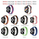 Small Waist Single Loop Nylon Braid Watch Band For Apple Watch Series 7 45mm / 6&SE&5&4 44mm / 3&2&1 42mm, Size:S 145mm(Official Rainbow)