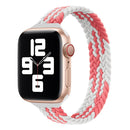 Small Waist Single Loop Nylon Braid Watch Band For Apple Watch Series 7 45mm / 6&SE&5&4 44mm / 3&2&1 42mm, Size:M 155mm(Z Pattern-Pink White)