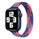 Small Waist Single Loop Nylon Braid Watch Band For Apple Watch Series 7 45mm / 6&SE&5&4 44mm / 3&2&1 42mm, Size:M 155mm(Z Pattern-Blue Pink)