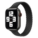 Small Waist Single Loop Nylon Braid Watch Band For Apple Watch Series 7 45mm / 6&SE&5&4 44mm / 3&2&1 42mm, Size:M 155mm(Black)