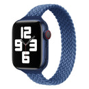 Small Waist Single Loop Nylon Braid Watch Band For Apple Watch Series 7 45mm / 6&SE&5&4 44mm / 3&2&1 42mm, Size:M 155mm(Cold Sea Blue)
