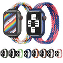 Small Waist Single Loop Nylon Braid Watch Band For Apple Watch Series 7 45mm / 6&SE&5&4 44mm / 3&2&1 42mm, Size:M 155mm(Colorful)