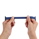 Small Waist Single Loop Nylon Braid Watch Band For Apple Watch Series 7 45mm / 6&SE&5&4 44mm / 3&2&1 42mm, Size:M 155mm(Black)