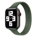Small Waist Single Loop Nylon Braid Watch Band For Apple Watch Series 7 45mm / 6&SE&5&4 44mm / 3&2&1 42mm, Size:L 165mm(Dark Olive Green)